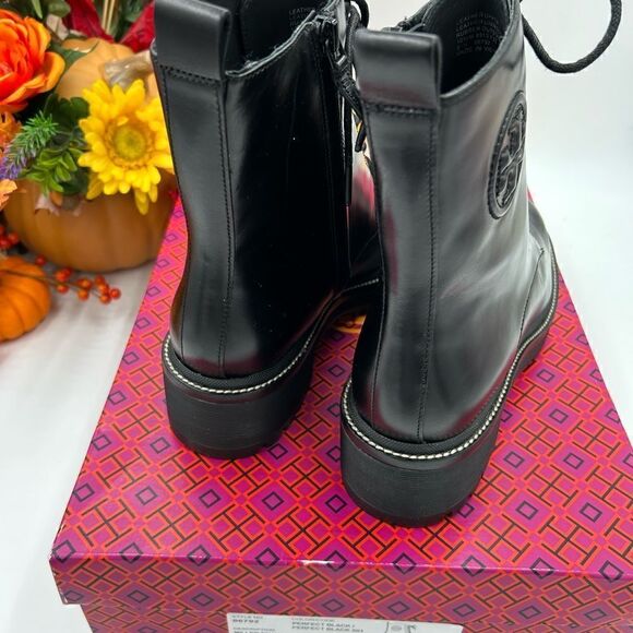 SOLD!!    Women’s Tory Burch, 50mm leather lug sole lace up boots, size 10.5. - Picture 6 of 11